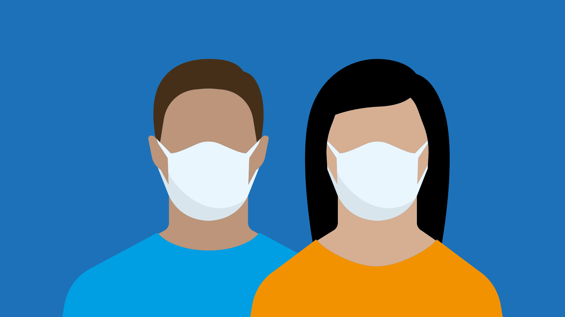 Couple wearing face masks